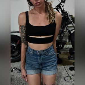 Nasty Gal Collection- Black Slit Bra Size- S